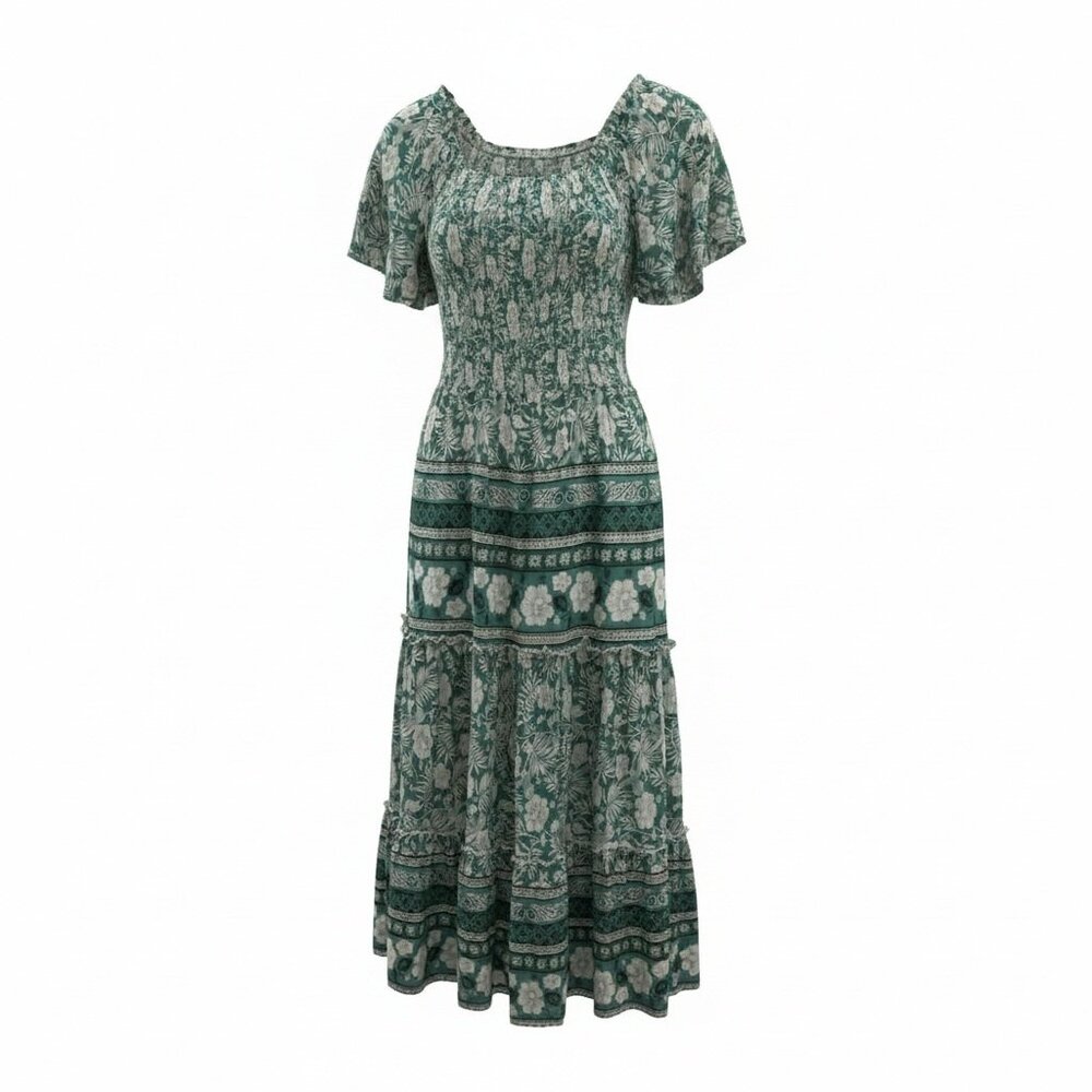 DM Fashion Womens Midi Ruffled Dress Size XS Fairy Grunge BoHo - Picture 4 of 5